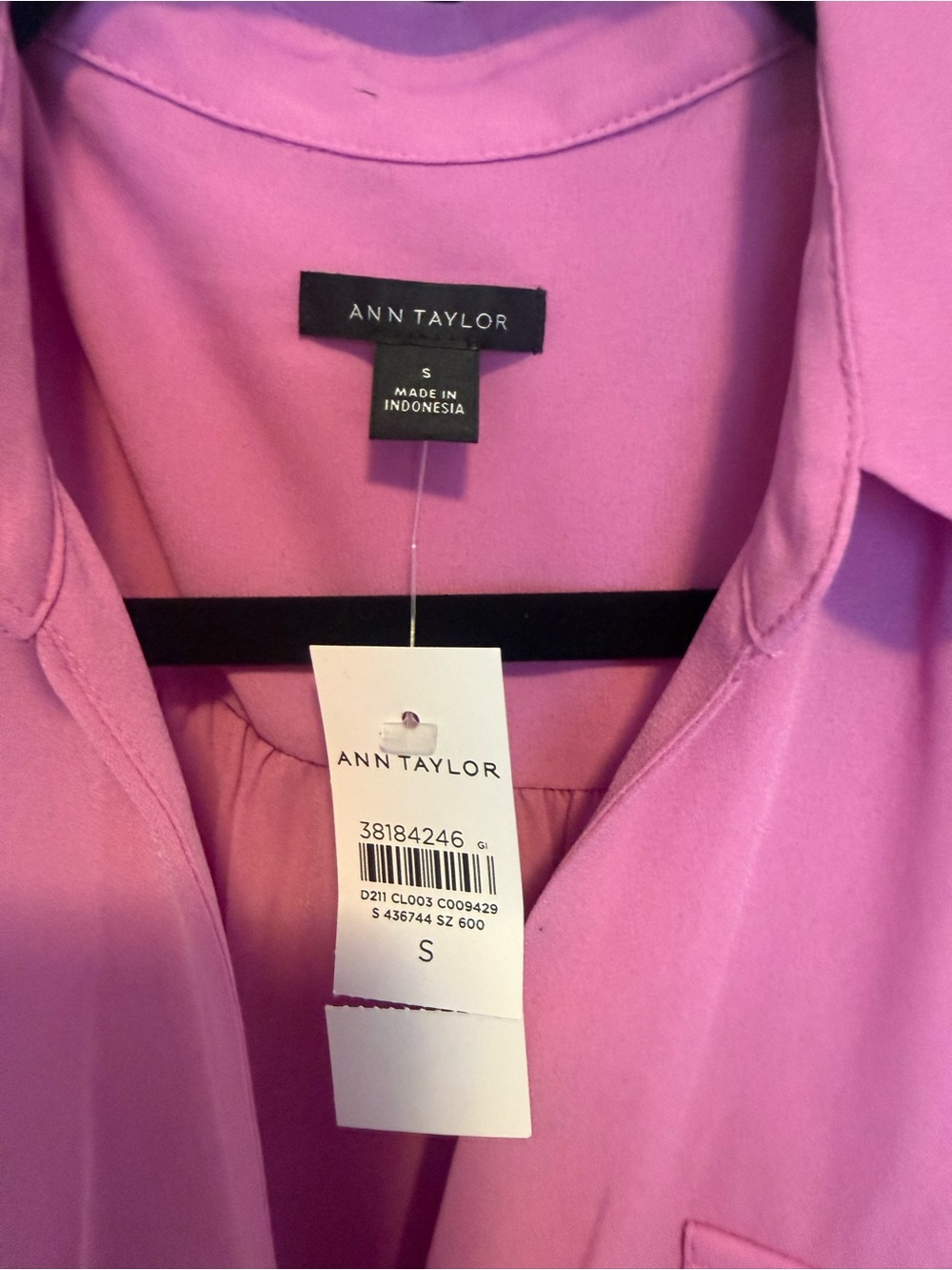Ann Taylor Pink Button-Down Utility Shirt - Picture 3 of 3